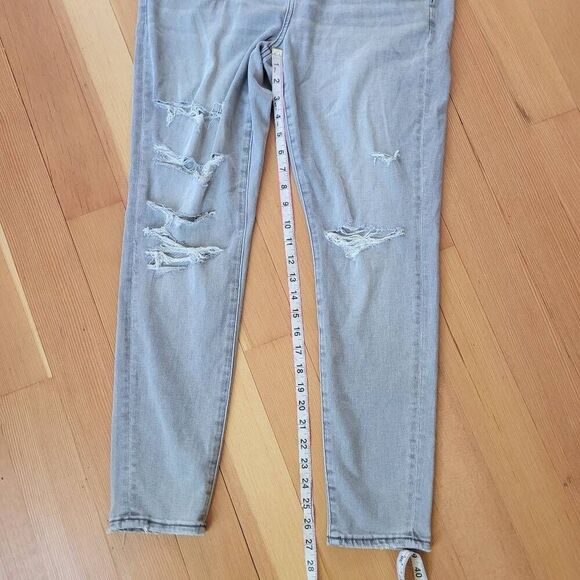 NWT American Eagle hi rise jegging grey distressed short next level stretch - Picture 11 of 14